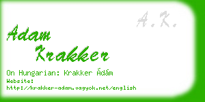 adam krakker business card