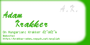 adam krakker business card